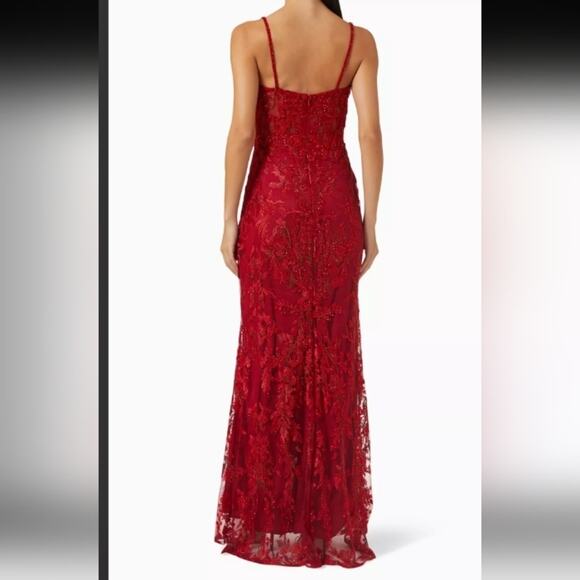 NWT Mac Duggal All Over Crystal Embellished Cherry Red Ball Gown Size US 4 - Picture 2 of 7